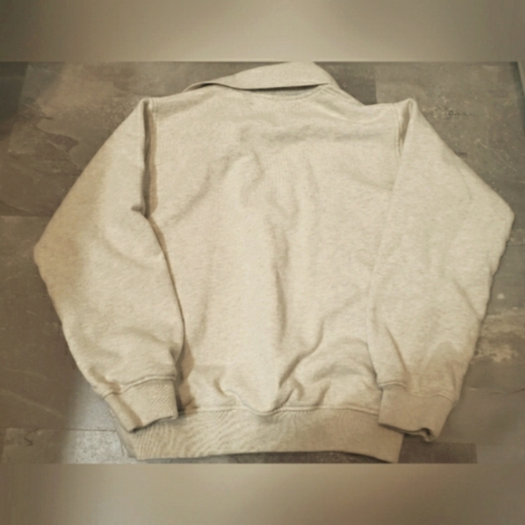 Samsoe Samsoe "Elli polo" long sleeve sweater. Heathered grey and cream. Size S. - Picture 3 of 12